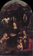 Leonardo  Da Vinci The Virgin of the Rocks Spain oil painting artist